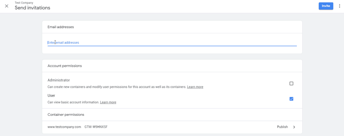 Google Tag Manager User Permissions
