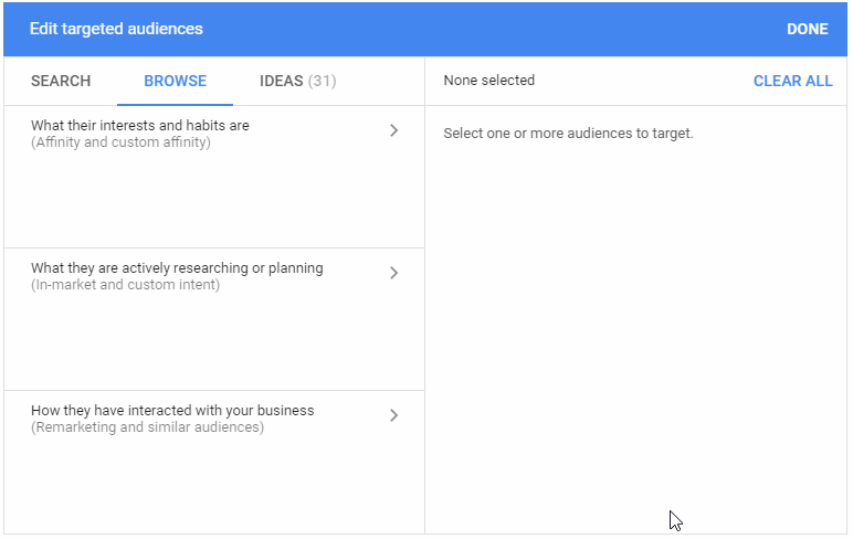 google display ads affinity audiences