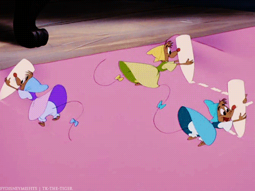 mice making cinderellas dress