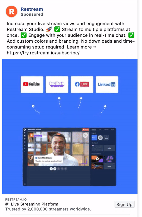 restream ad example