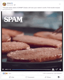 SPAM Facebook brand awareness ad