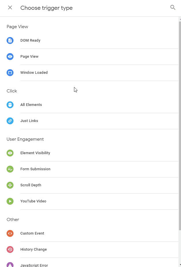 Trigger Options in Google Tag Manager