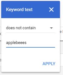 42 filter for google keyword planner