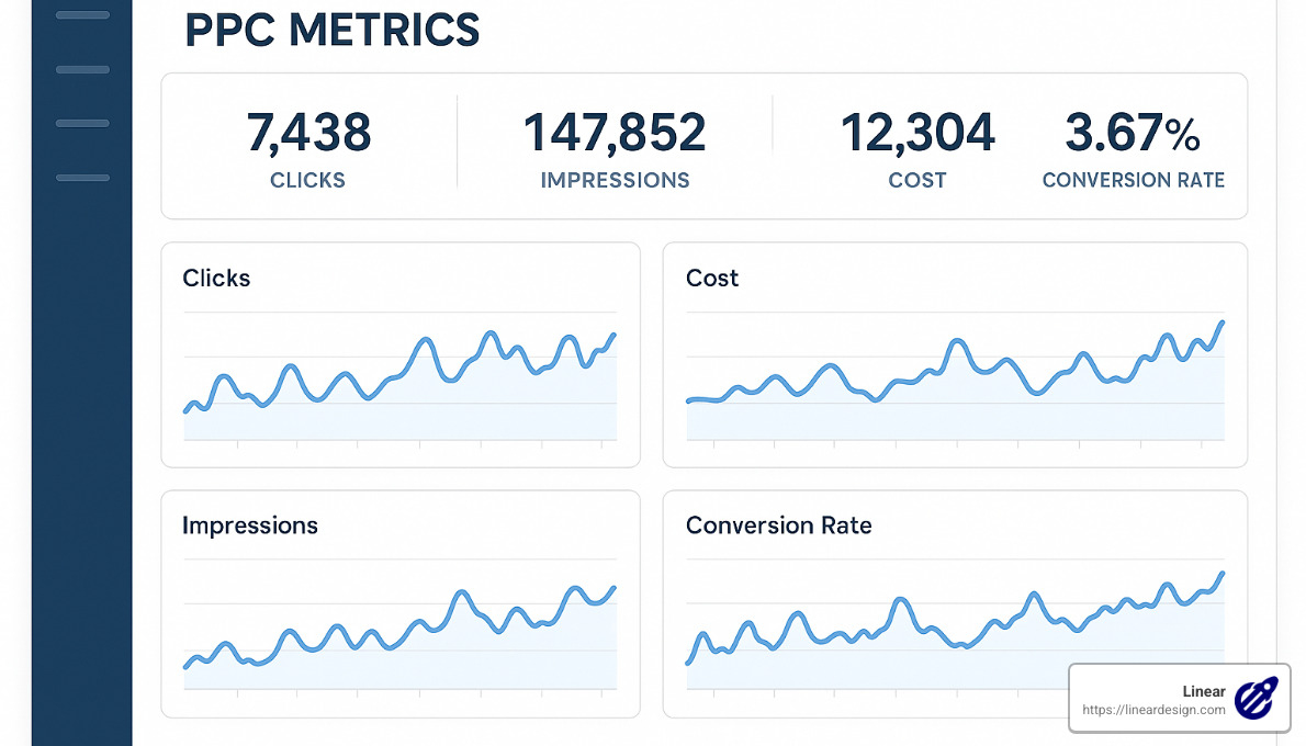 ppc metrics dashboard showing performance over time - do i need to continue ppc management