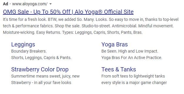 acronyms ad copy example