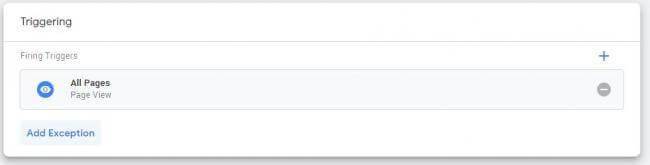 Add Exception Google Tag Manager