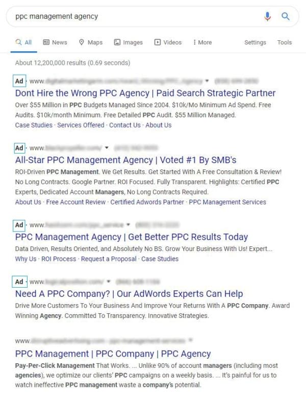 ads vs organic search engine results