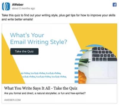 AWeber Facebook Ad
