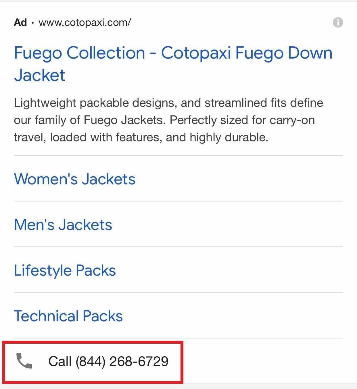 mobile call extension example
