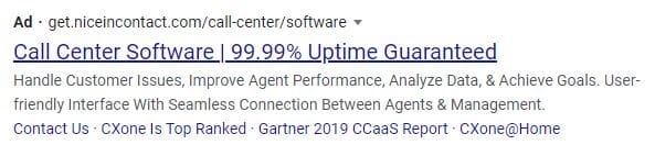 callcenter ppc ad example