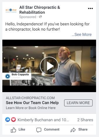Subtle CTA for Chiropractic marketing ads