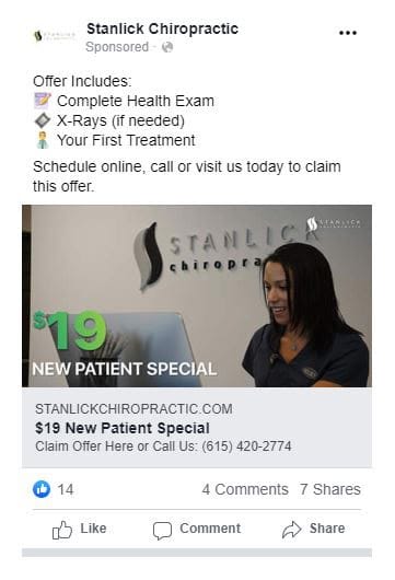 Targeting Chiropractic Marketing ad