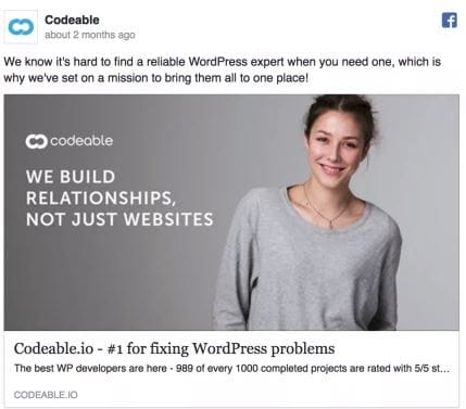 codeable facebook ad