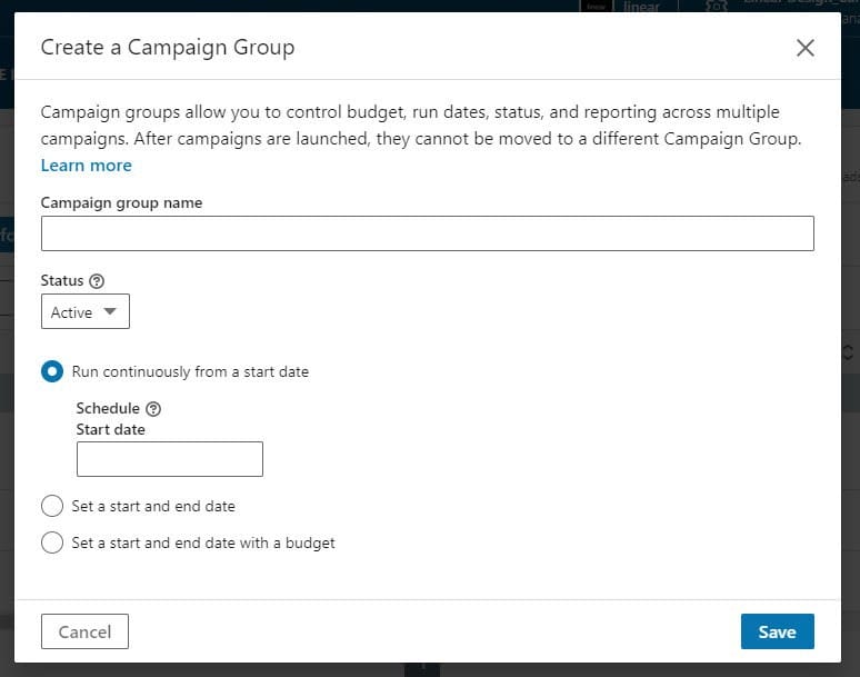 create linkedin ad campaign group