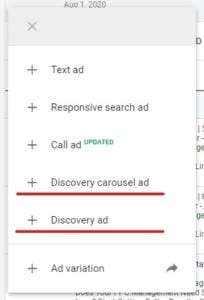 create single image or multi image carousel discovery ad