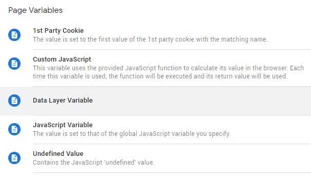 Data Layer Variable Google Tag Manager