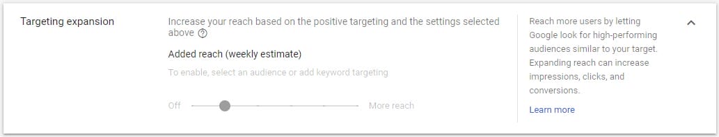 Display Ads Targeting Expansion