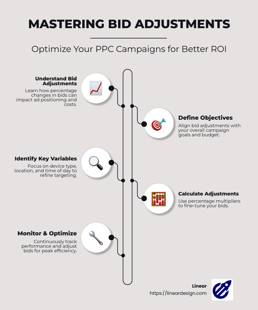 Bid Adjustments Infographic - bid adjustments infographic infographic-line-5-steps-neat_beige