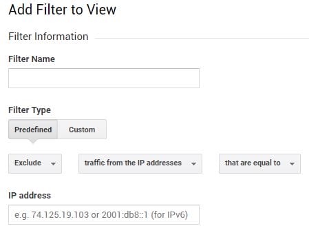 exclude an ip address in google analytics