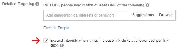expand interests facebook ads ctr