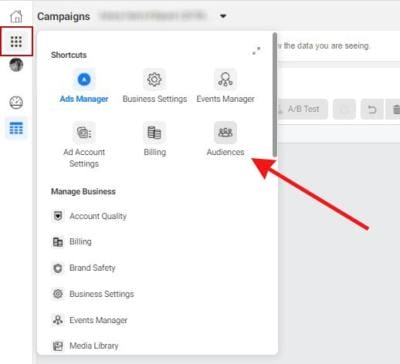 facebook ads audiences page
