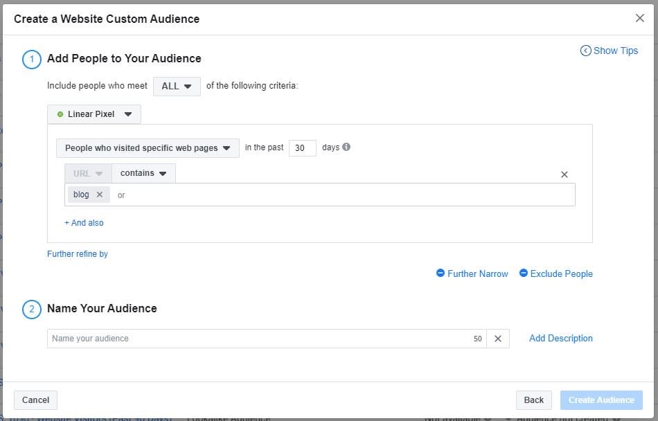 facebook ads retargeting blog visitors