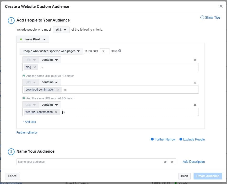 facebook ads retargeting free trial users