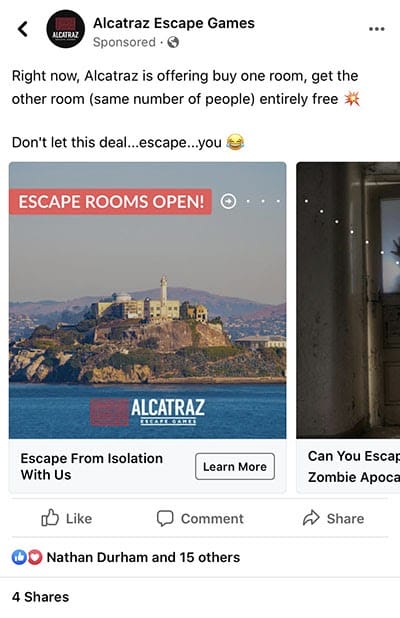 facebook bogo ad example