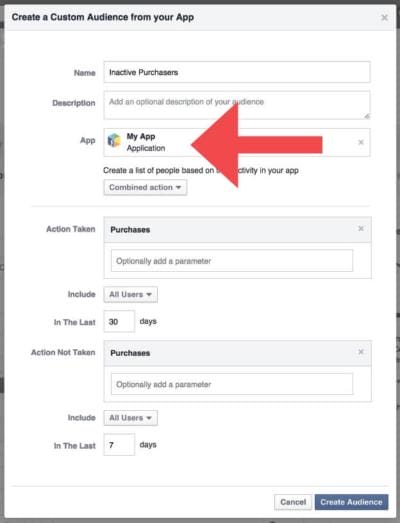 Facebook Custom Audience App Activity