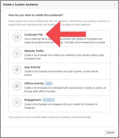 Facebook Custom Audience Customer List
