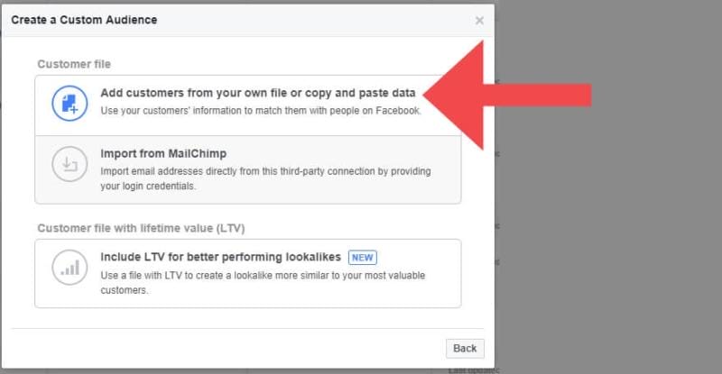 Facebook Custom Audience Email List