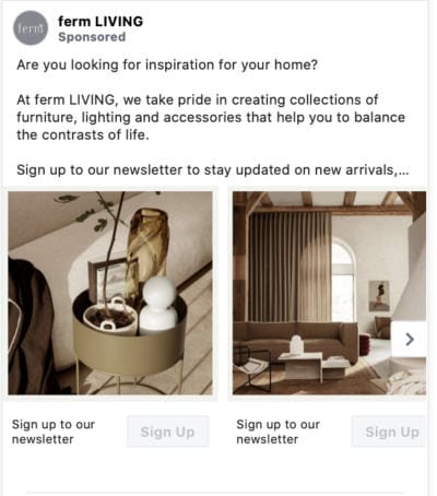 ferm living facebook ad