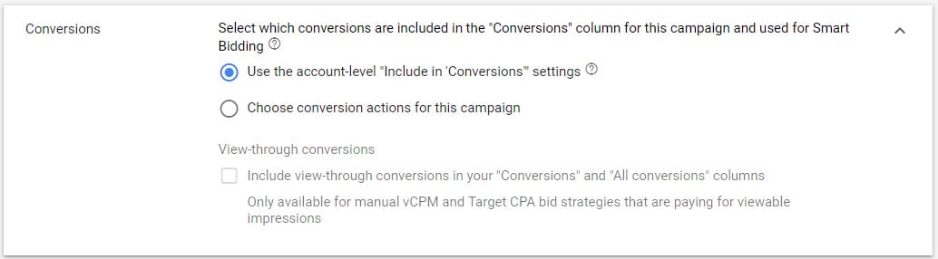 Google Ads Display Ads View Through Conversions