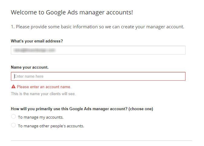 Google Ads guide MCC account
