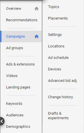 Google Ads Guide Page Menu