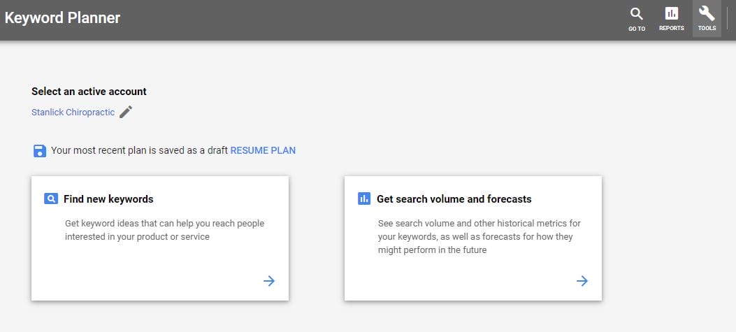 google ads optimization keyword planner