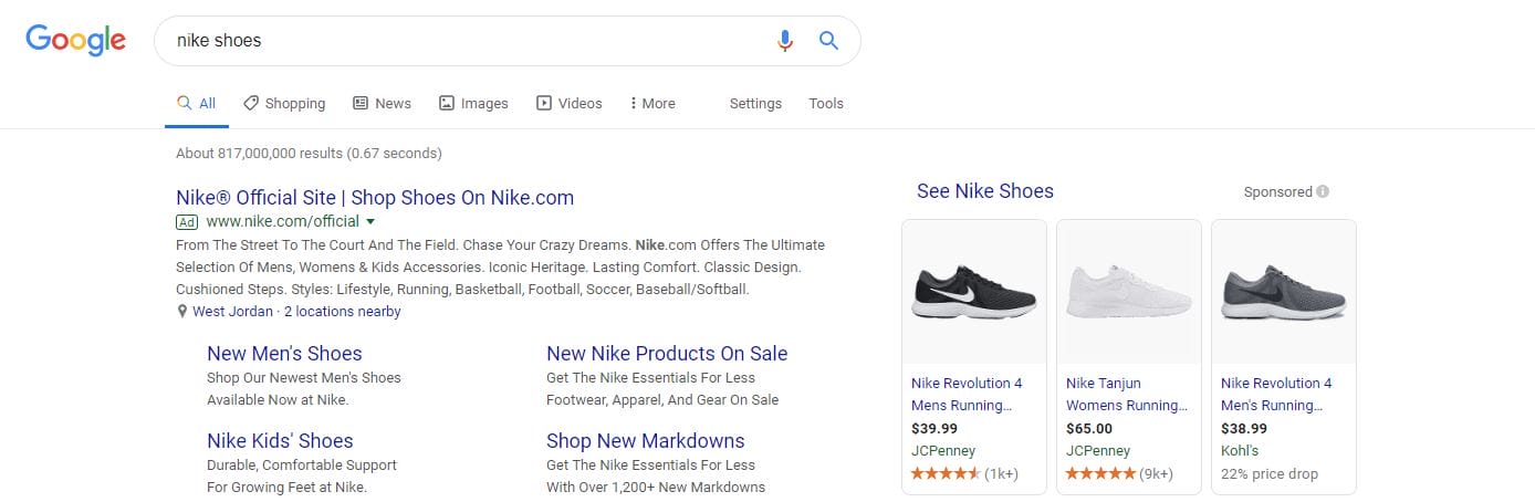 Google Shopping Ads Aligned Right