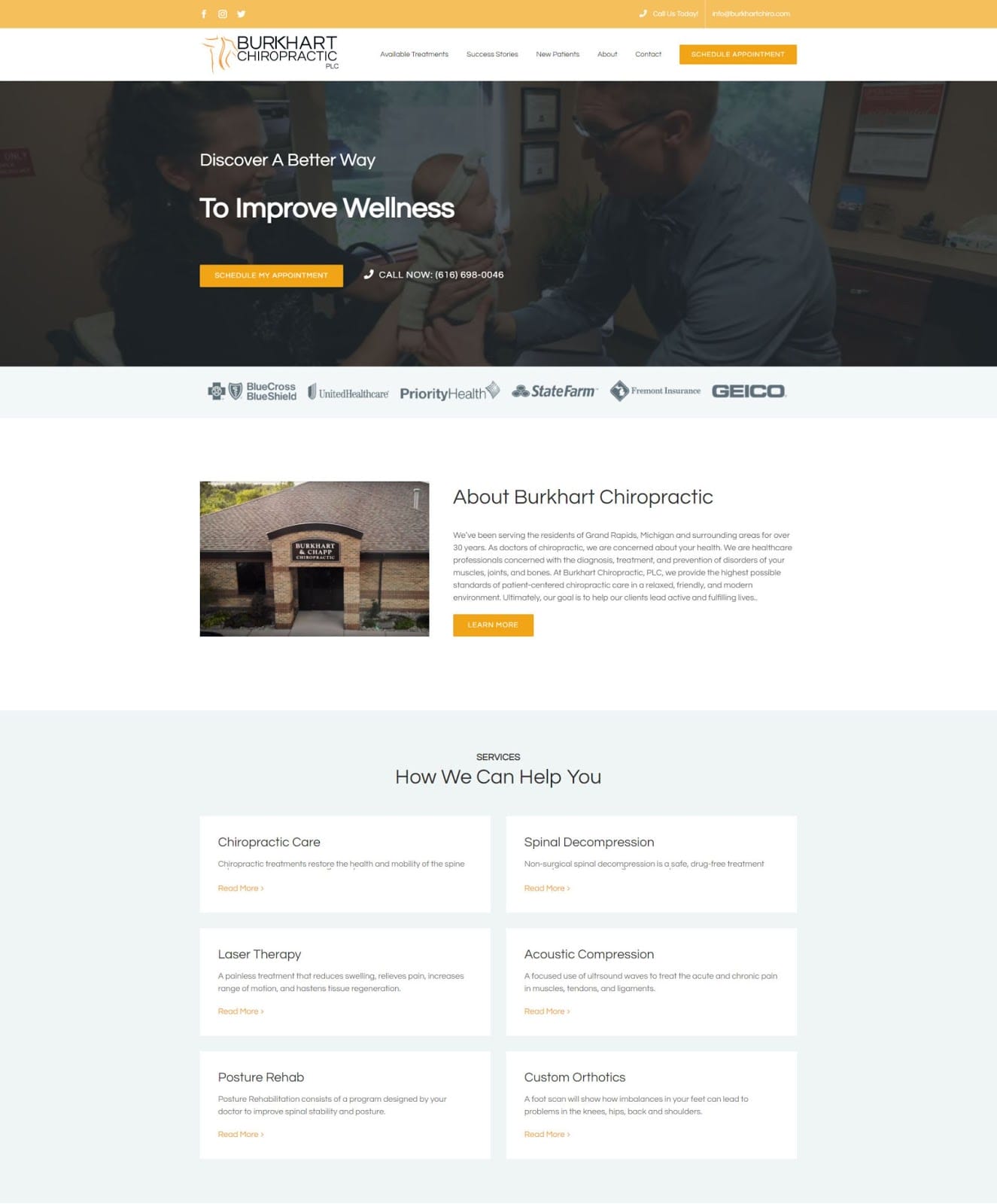 Chiropractic marketing home page