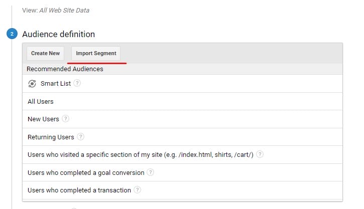 Import Segment Google Analytics