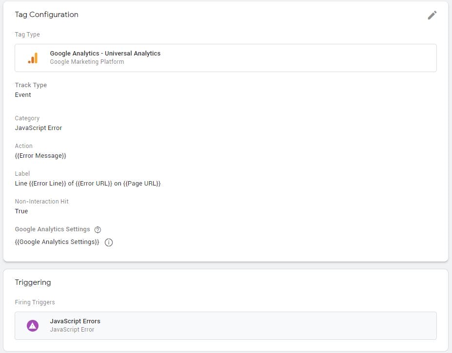 JS Error Tag in Google Tag Manager