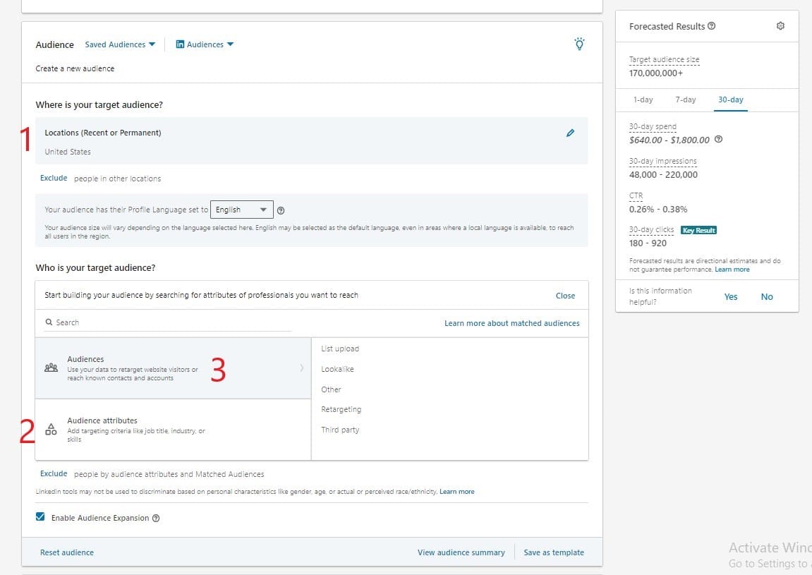 Linkedin targeting options