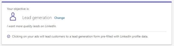 linkedin lead generation objective