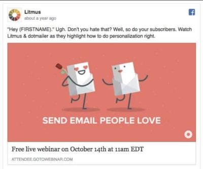 litmus facebook ad