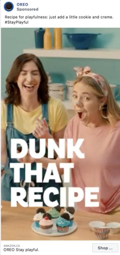 oreo facebook brand awareness ad