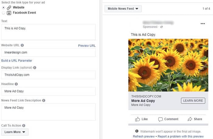 PPC Glossary Facebook Ad Copy