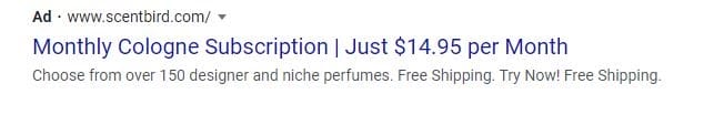 scentbird ppc ad copy