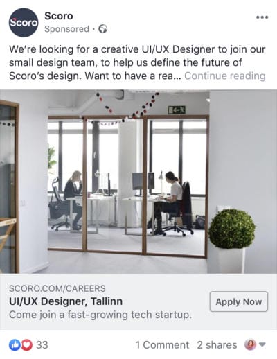 scoro facebook ad