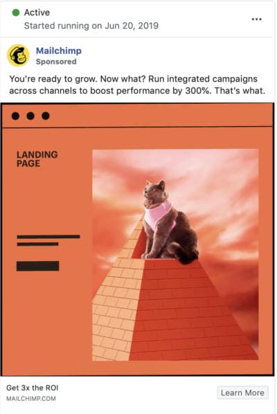 Mailchimp Facebook Brand Awareness Ad