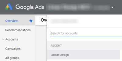 Select correct Google Ads Account 