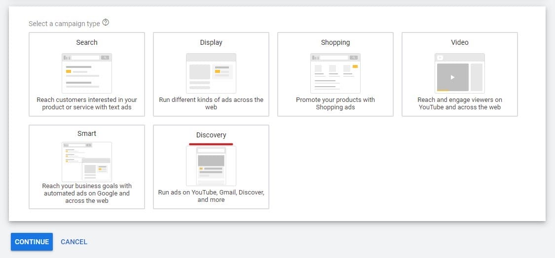 Select Discovery campaign type